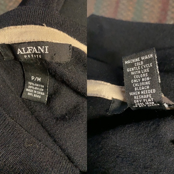 Alfani; Black; Sweater; Cardigan; Top; P/M - Picture 5 of 7